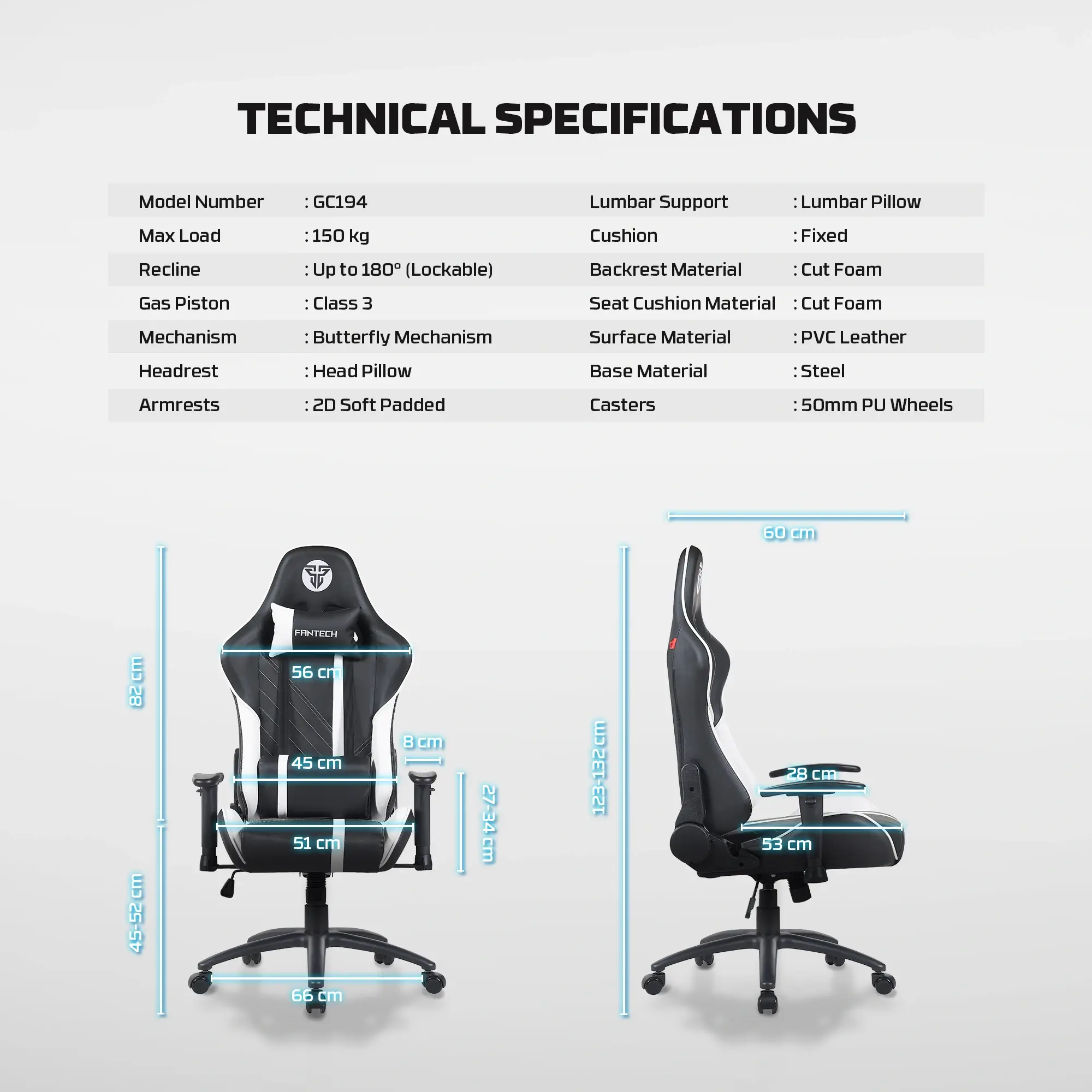 FANTECH GC194 GAMING CHAIR FANTECH GC194 GAMING CHAIR